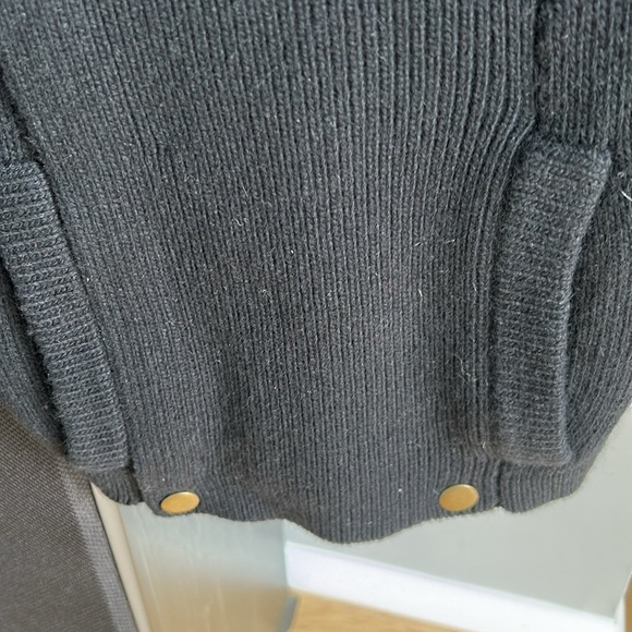 Cynthia Vincent Black Crew Neck Sweater with Gold Buttons/Accents - Picture 6 of 6